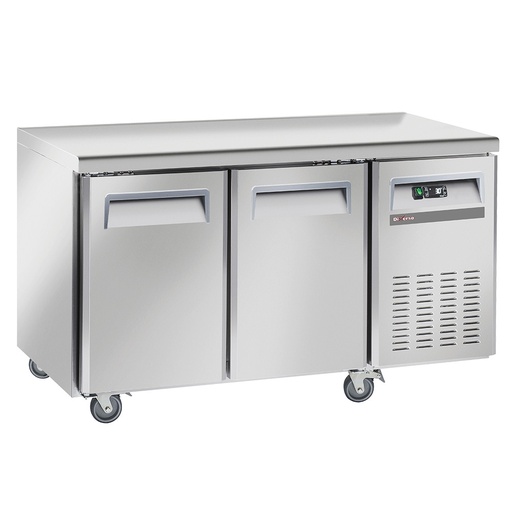 Table de congélation, ventilé, 2 portes GN 1/1, sur roues, 2 avec freins