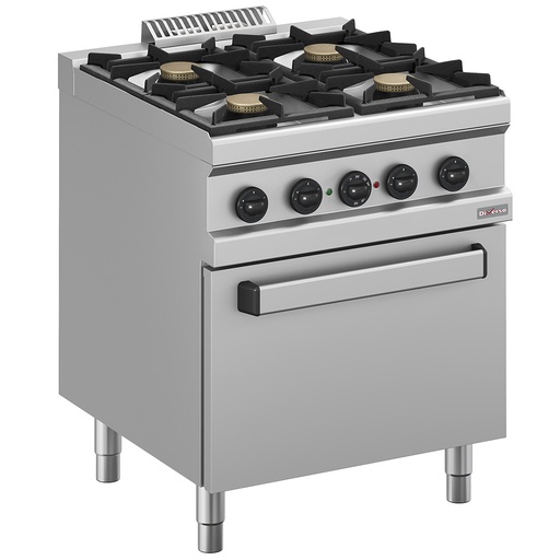 [WR-M4BF-M1] Fourneau gaz 4 feux, four électrique à convection GN 1/1