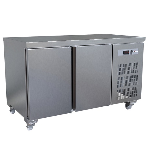 Table frigorifique, ventilé, 2 portes GN 1/1 (260 Lit.), sur roues