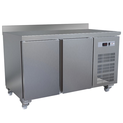 Table frigorifique, ventilé, 2 portes GN 1/1 (260 Lit.), sur roues