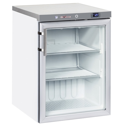 Static freezer, glass door, 200 liters - White