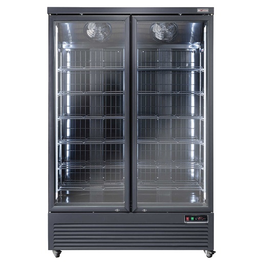 Vertical Freezer display case, 1084 liters - BLACK