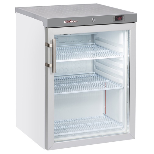Frigo ventilé, porte vitrée, 200 Litres - blanc