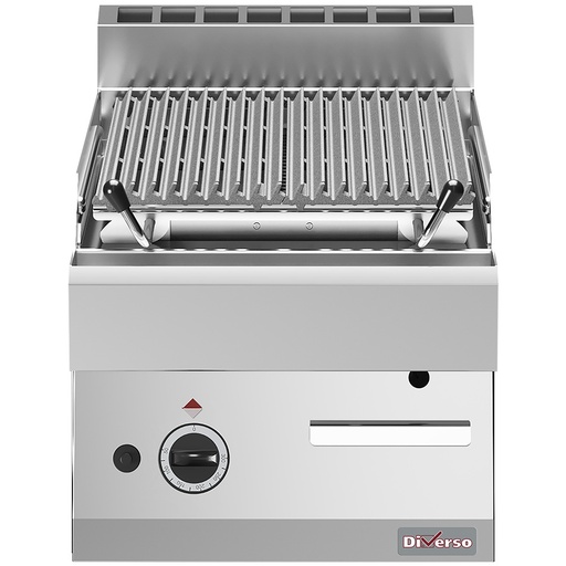 [WR-PLX1-40] Grill pierre de lave, 1/2 module, grille en fonte "double face"