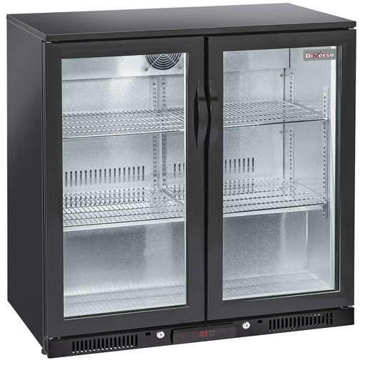 Refroidisseur de bouteilles "arrière bar" ventilé, 2 portes vitrées battantes 