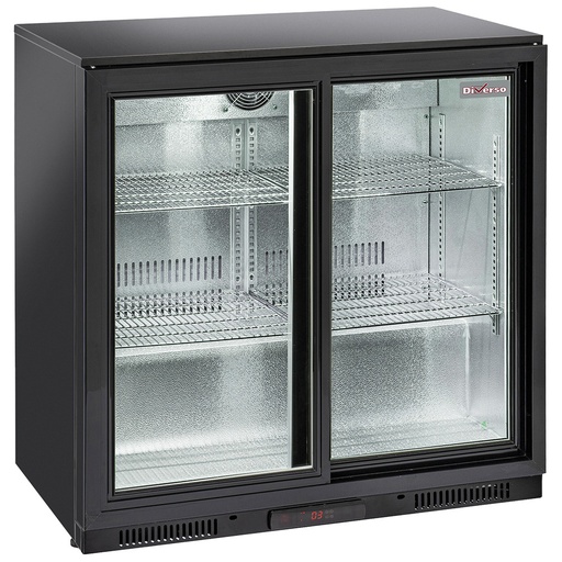 Refroidisseur de bouteilles "arrière bar" ventilé, 2 portes  vitrées coulissantes
