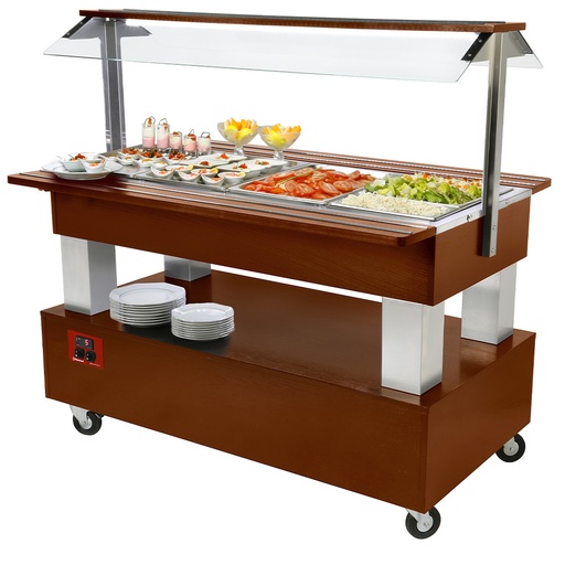 [BSB/4N-C1] Buffet - Refrigerated salad bar, 4x GN1/1-150 (mahogany wood)
