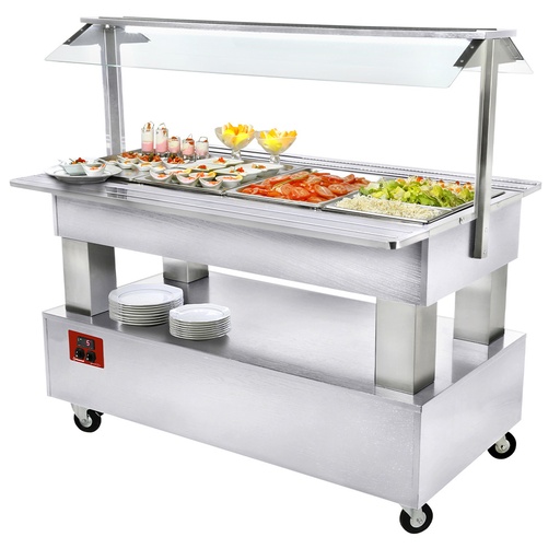[BSB/4N-A1] Buffet - Refrigerated salad bar, 4x GN1/1-150 (white wood)