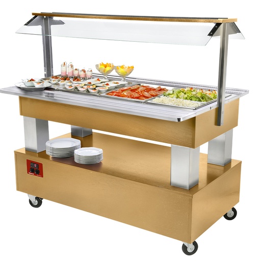 [BSB/4N-D1] Buffet - Refrigerated salad bar, 4x GN1/1-150 (Wood light oak)
