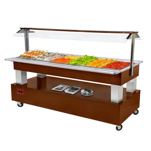 [BSB/6N-C1] Buffet - Refrigerated salad bar, 6x GN1/1-150 (mahogany wood)