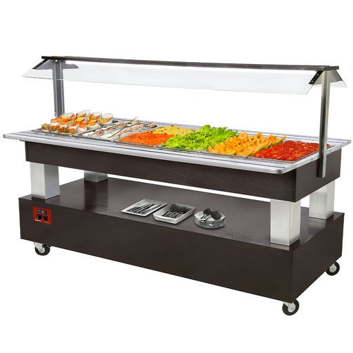 [BSB/6N-B1] Buffet - Refrigerated salad bar, 6x GN1/1-150 (Weng√© wood)