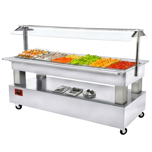 [BSB/6N-A1] Buffet - Refrigerated salad bar, 6x GN1/1-150 (white wood)