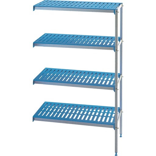 [RAA/074-4/EF] Corner rack in aluminium 4 levels  "Modular Rack"