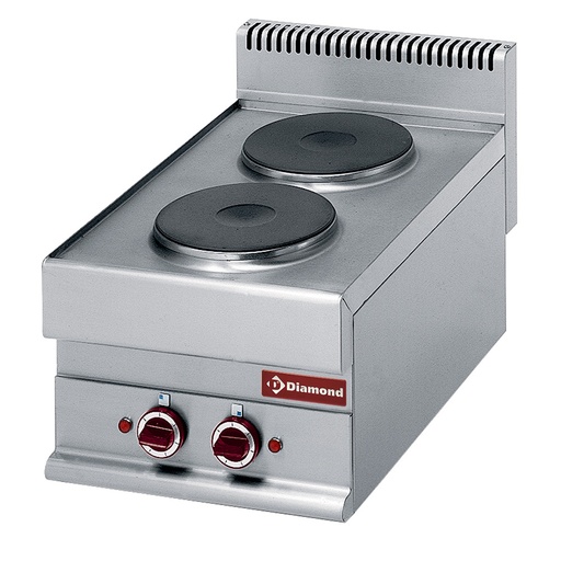 [E65/2P4T-230V/3-] Electric range 2 round cooking plates -top- "Alpha 650"