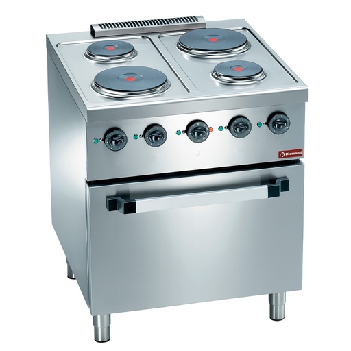[C4EF7-SP] Electric range 4 plates, on electric oven GN 2/1