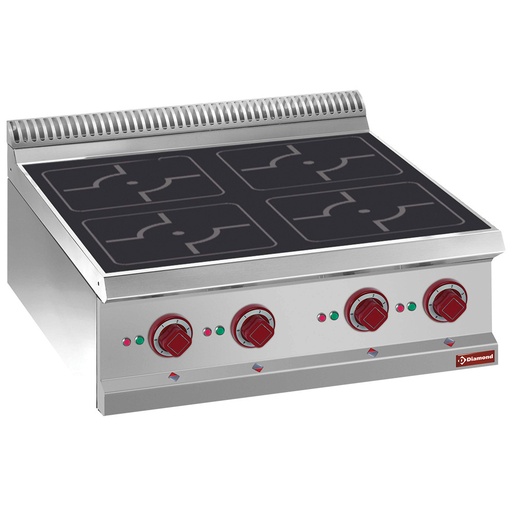 [E7/4ID7T] Electric range, 4 inductions zones - Top -