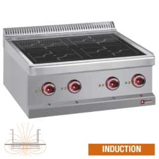 [E77/4ID7T-N] Electric range, 4 inductions zones - Top -