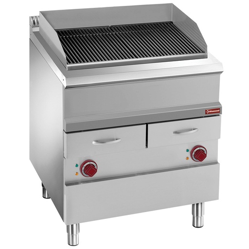 [E7/GVQA8] Electric steam grill, module 1/1, grid in cast iron "double sided"
