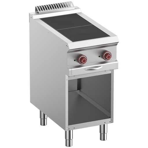 [E7/2SPA4-N] Electric stoves 2 plates aligned with the top, on open cupboard