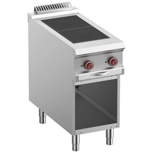 [E9/2SPA4-N] Electric stoves 2 plates aligned with the top, open cupboard