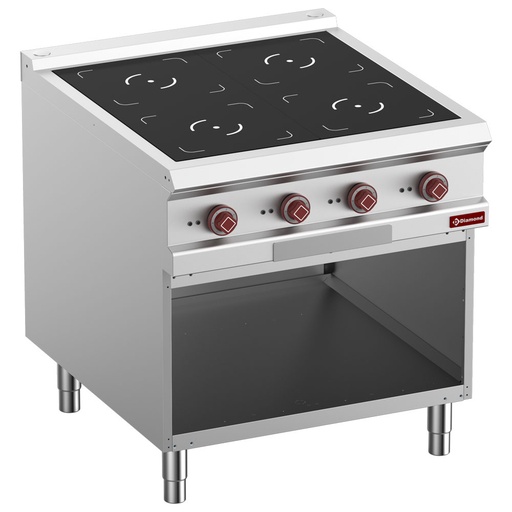 [E9/4IDA8-N] Electric stoves 4 induction hearths, open cupboard