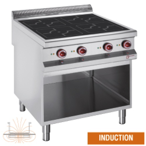 [E99/4IDA2-N] Electric stoves 4 induction hearths, open cupboard