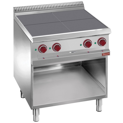 [E7/4SPA7] Electric stoves 4 plates aligned with the top, on open cupboard