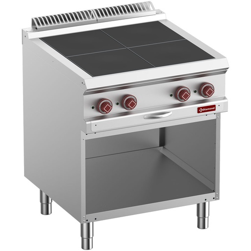 [E7/4SPA7-N] Electric stoves 4 plates aligned with the top, on open cupboard