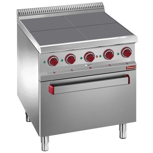 [E7/4SPF7] Electric stoves 4 plates aligned with the top, on oven GN 2/1