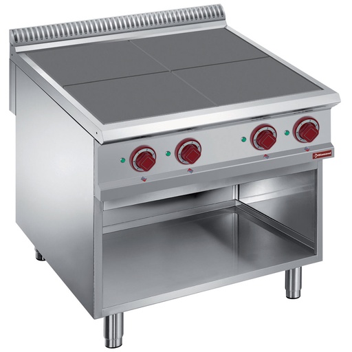 [E9/4SPA8] Electric stoves 4 plates aligned with the top, open cupboard