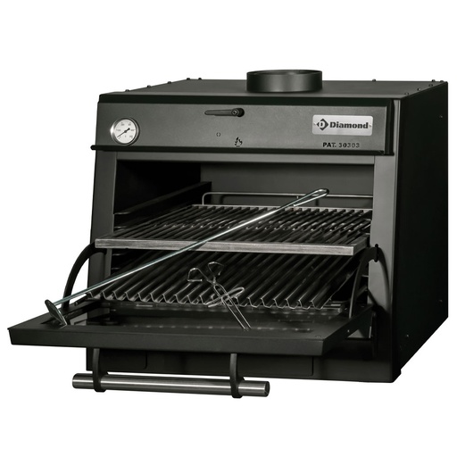 [CBQ-060/BK] Charcoal oven-BBQ, GN 1/1 (60 Kg/h)/Black