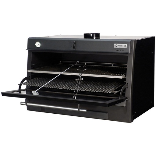 [CBQ-120/BK] Charcoal oven-BBQ, GN 2/1 + GN1/1 (120 Kg/h)/Black