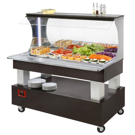 [ASB/4N-B1] Buffet - Wall refrigerated salad bar, 4x GN1/1-150 (WengÃ© wood)