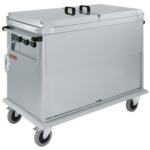 [CTBM/3C-TD] Carriage Bain-Marie 3x GN 1/1, 3 T°, lids, cupboard with tilting door