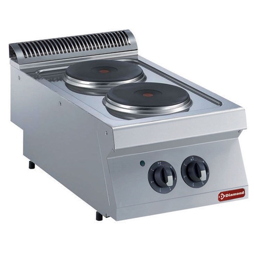 [E17/2P4T-N] Electric cooker with 2 rounded plates -TOP-
