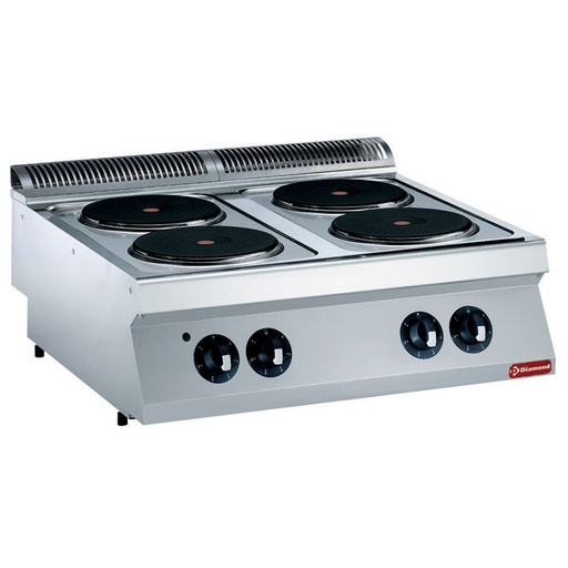 [E17/4P8T-N] Electric cooker, 4 rounded plates -TOP-