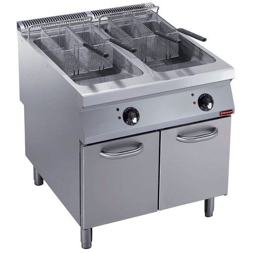 [E22/F46A8-N] Electric fryer 2 basins "Y" 23 liters, external burners, on undercarriage