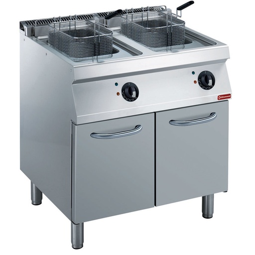 [E17/F28A8-N] Electric fryer 2x14 liters, on cupboard
