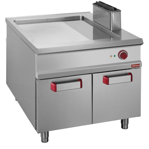 [E1/PMCA2] Electric hotplate 2/3 smooth & 1/3 grooved, chrome - PASS-THROUGH