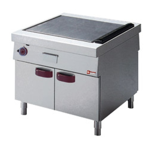 [G11/PLCDA9] Flat gas cooking, hard chromed plate, cupboard, "service hatch"