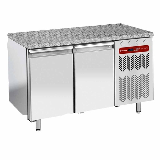 [TP2B/HG-R2] Freezing table, ventilated, 2 doors EN 600x400 - Granite top