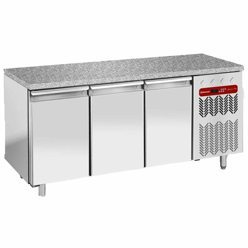 [TP3B/HG-R2] Freezing table, ventilated, 3 doors EN 600x400 - Granite top