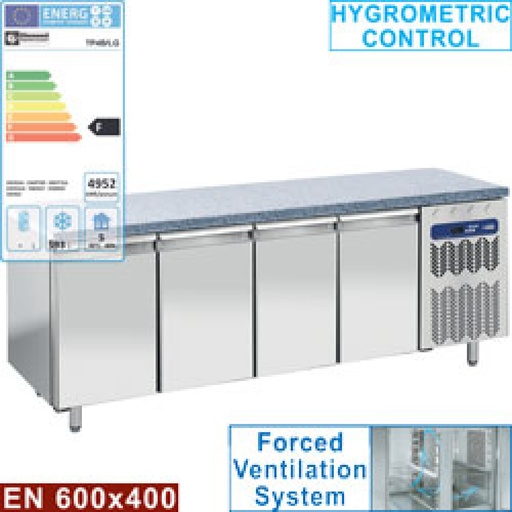 [TP4B/LG] Freezing table, ventilated, 4 doors EN 600x400 - Granite top