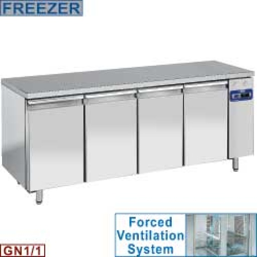 [TS4B/L] Freezing table, ventilated, 4 doors GN 1/1, (without group)