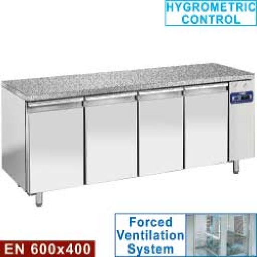 [TPS4B/LG] Freez. table, vent., 4 doors EN 600x400 - Granite top (without group)