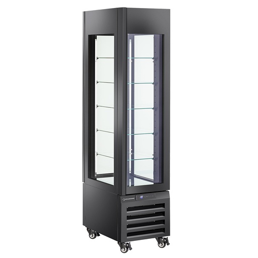 [MAX/305-BB] FULL vitrine 260 Lt., 5 glass levels, ventilated -ICE CREAM & PASTRY - BLACK