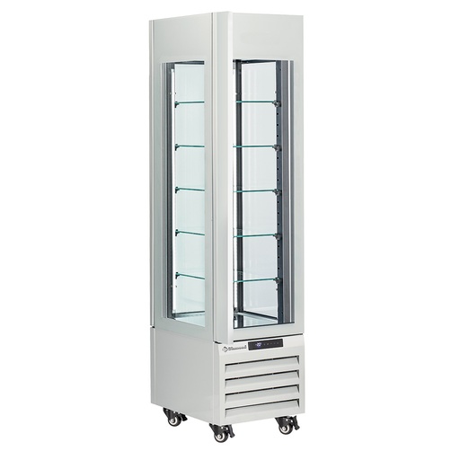 [MAX/305-BW] FULL vitrine 260 Lt., 5 glass levels, ventilated -ICE CREAM & PASTRY - WHITE