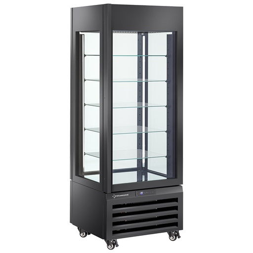 [MAX/507-BB] FULL vitrine 440 Lt., 5 glass levels, ventilated - ICE CREAM & PASTRY - BLACK