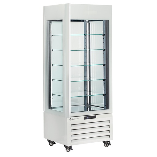 [MAX/507-BW] FULL vitrine 440 Lt., 5 glass levels, ventilated - ICE CREAM & PASTRY - WHITE