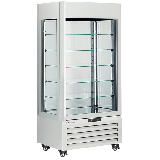 [MAX/609-PW] FULL vitrine 600 Lt., 5 glass levels, ventilated -  PASTRY - WHITE